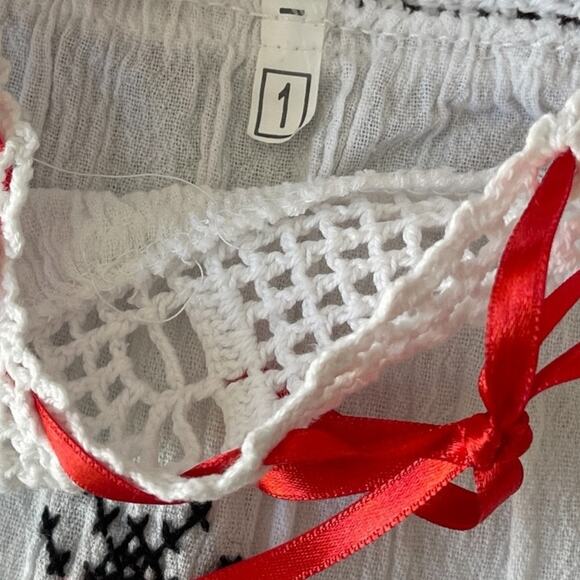 Girls Handmade Ladybug Embroidered Dress | White/Red | Sz 1 - Picture 4 of 4